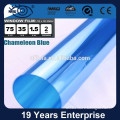 Hot sale colorful shiny reflective light blue self adhesive film ,chameleon car window film